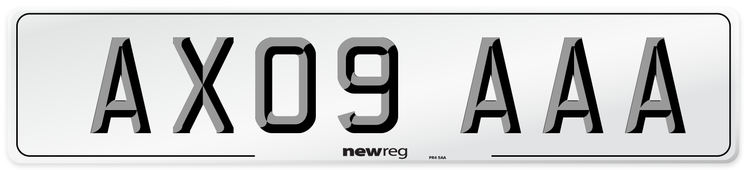 AX09 AAA Number Plate from New Reg